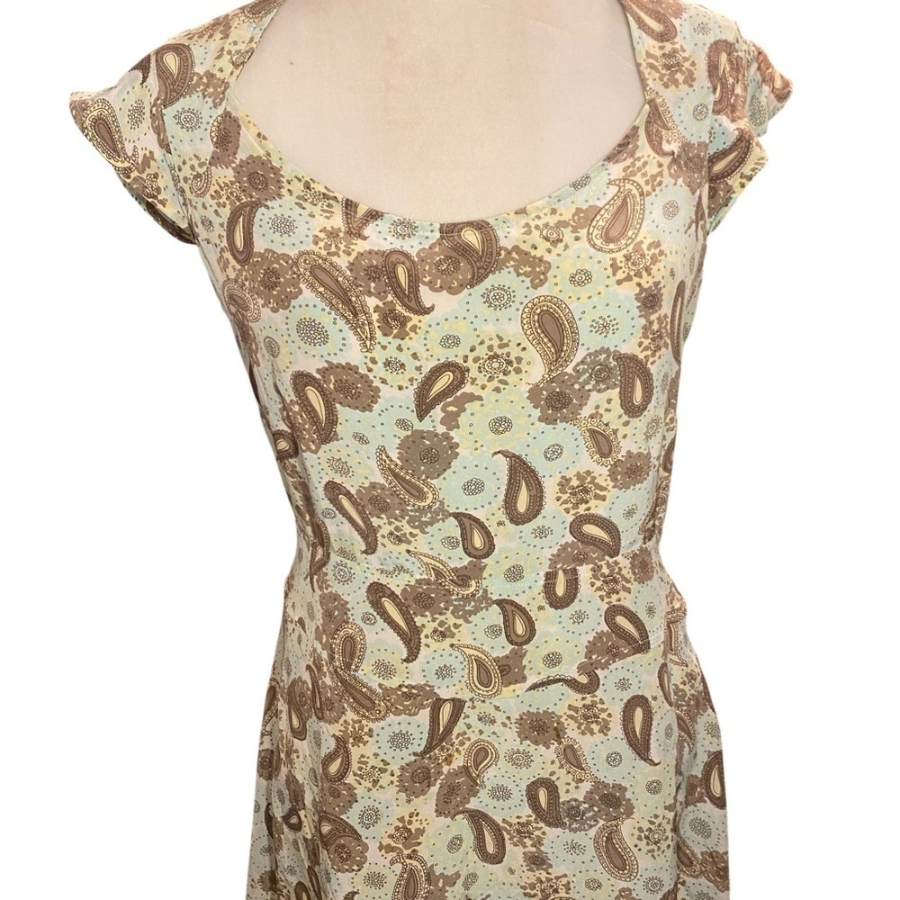 Anthropologie Isabella Bird Y2k Vintage Paisley Silk Dress - Picture 7 of 8